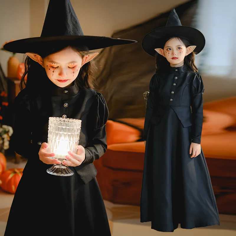 Halloween Childrens Costume Cosplay Wizard Witch Robe Performance Vampire Performance Childrens Dress L250918