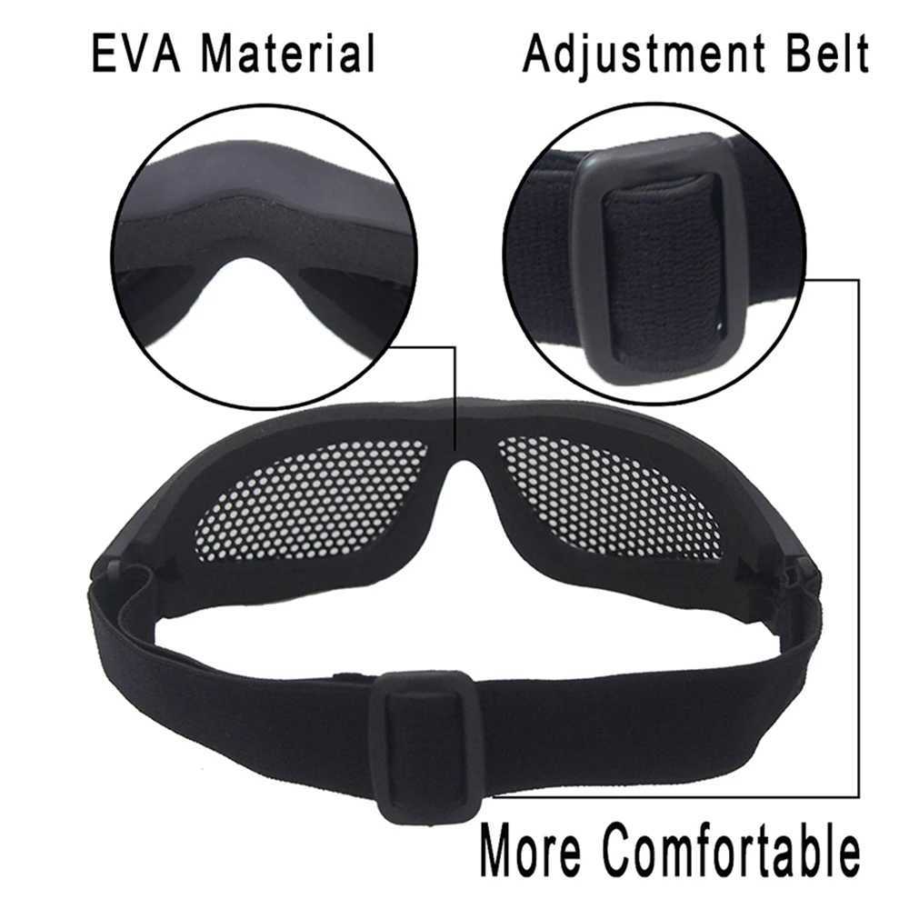 Outdoors Hunting Airsoft Paintball Eyewear Tactical Shock Resistance Eyes Protecting Outdoor Sports Metal Mesh Glasses Goggle J250919