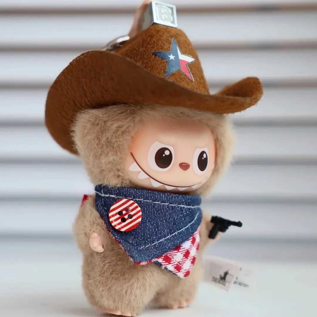 Ropa Labubu Cowboy Set Hat Bib For 105cm Labubu 40 The Monsters Pin for Love Series Doll Clothes Outfit Accessories C250919