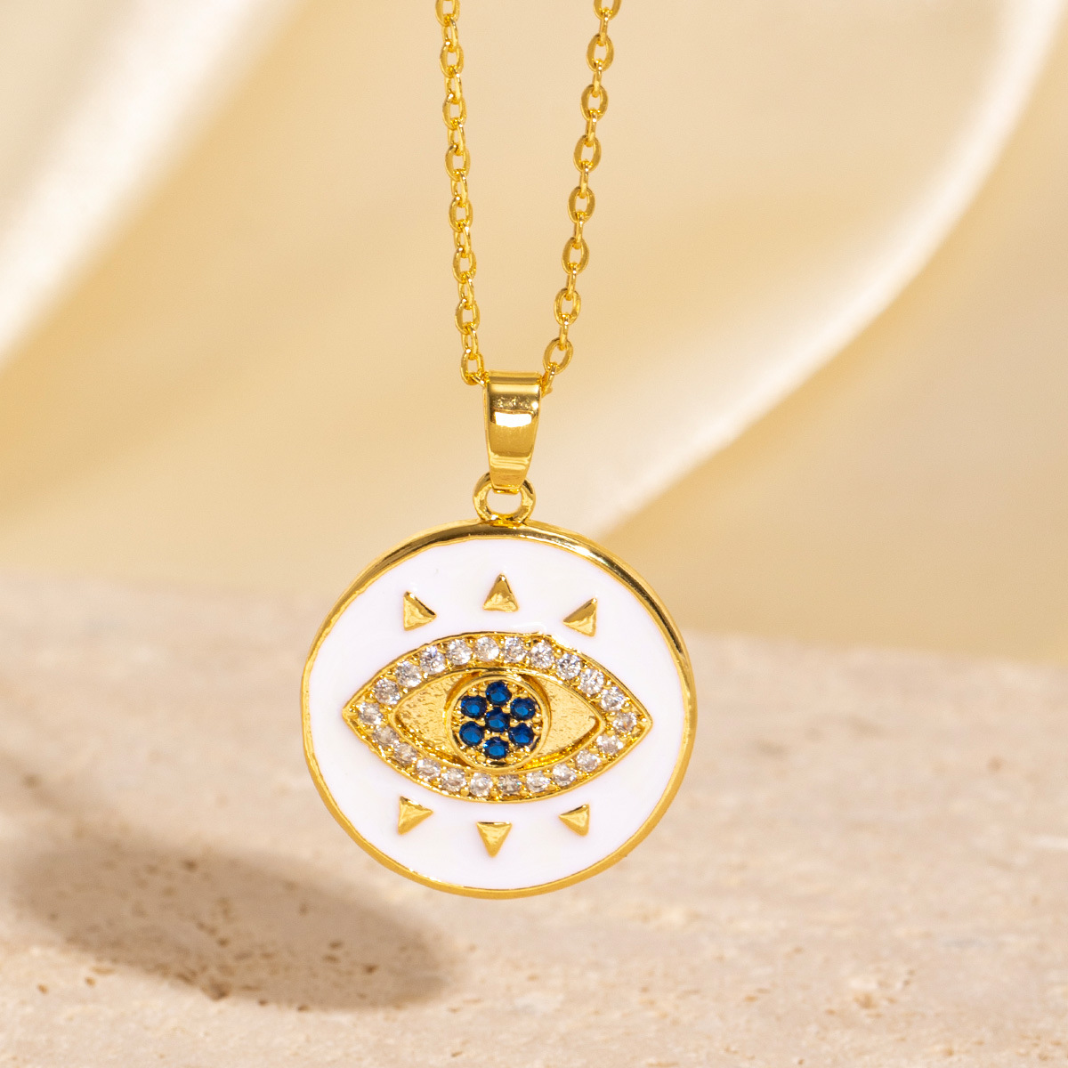 Gold - Toned Evil Eye Pendant Necklace With Vibrant Enamel Detailing Protective Daily & Stylish Jewelry Gift For Her High - Quality And Meaningful Acc