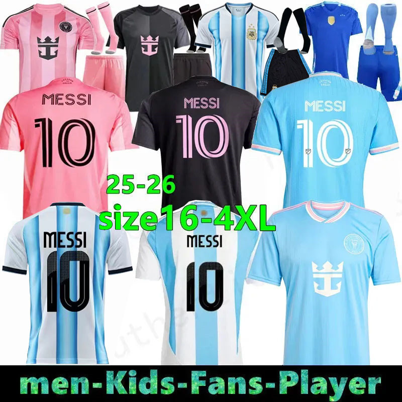 25 26 Argentinas soccer Jerseys MESSIS GARNACHO DE PAUL National Team MARTINEZ Fans Player versio Maradona Football Shirts 2025 SUAREZ Miamis FC Women men kids Kit