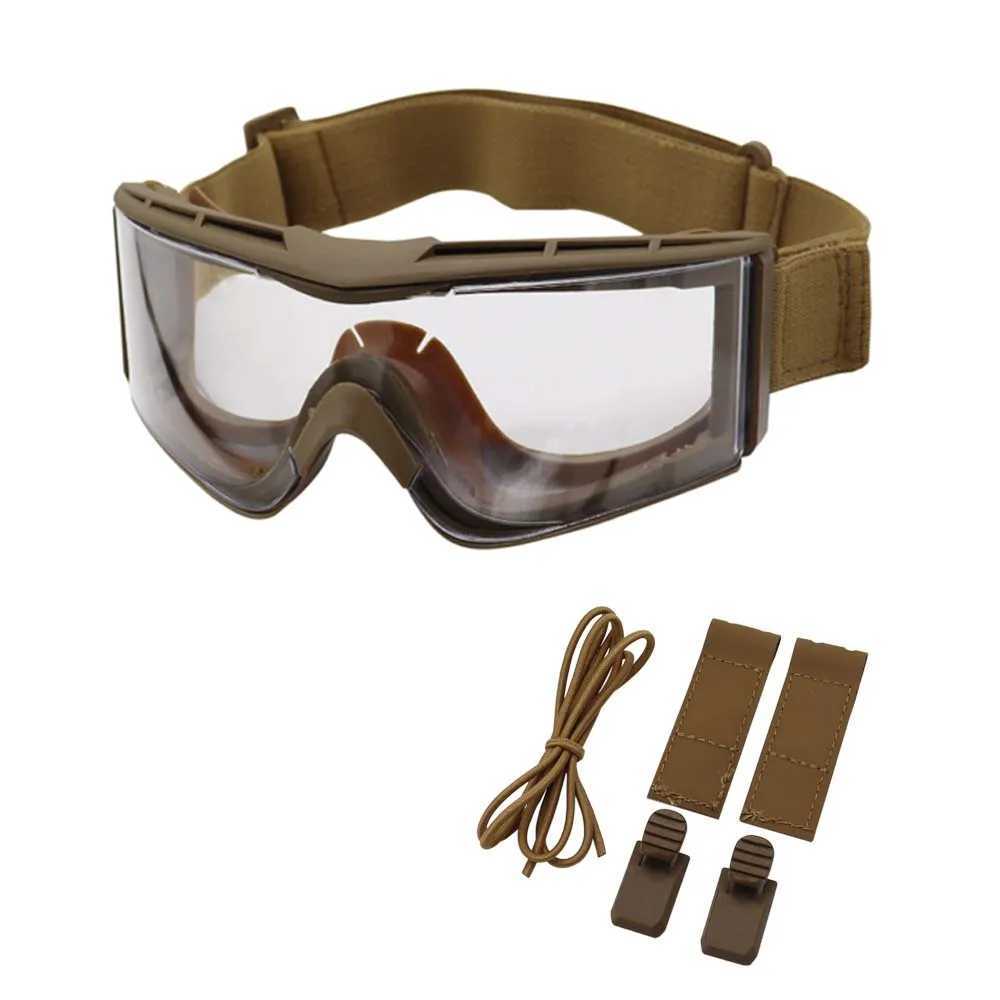 Airsoft Tactical Goggles Tricolor Lens MultiFunction Hunting Accessory Tactical Helmet Adaptor Suitable for Paintball Shooting J250919