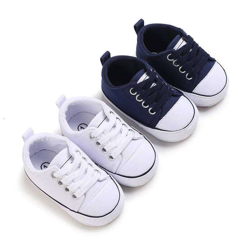 Meckior Sneakers Boys Girls Canvas Non-slip Rubber Sole Comfortable Soft Unisex Baby Basketball Shoes 0-18M