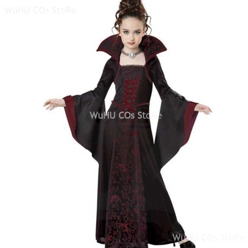 Halloween Cosplay Witch Vampire Costume for Kids Girls Disfraz Carnival Dress Up Party Mujer Childrens Performance Clothing L250918HJA0