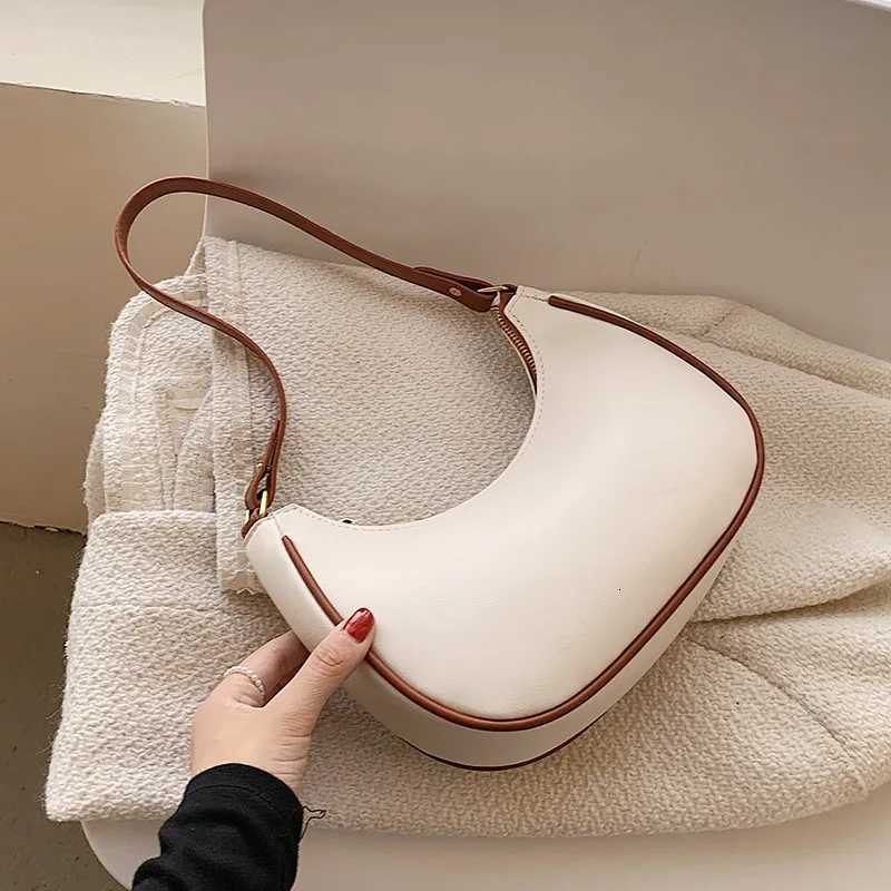 Fashion Saddle Shaped Armpit Shoulder Bags For Women Solid Color Pu Leather Female Bag Clutch Underarm Messenger Purse Z250915