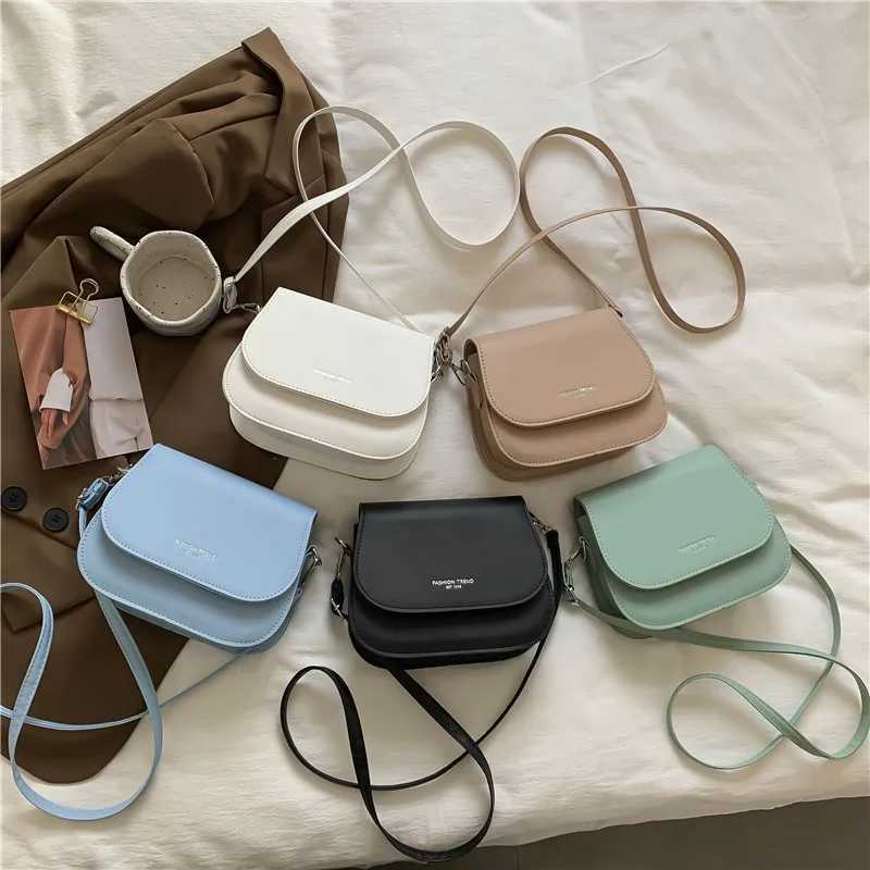 Fashion Flap Saddle Shoulder Bags for Women Solid Color Designer Messenger Handbags Purse Small Female Leather Crossbody Bag Z250915