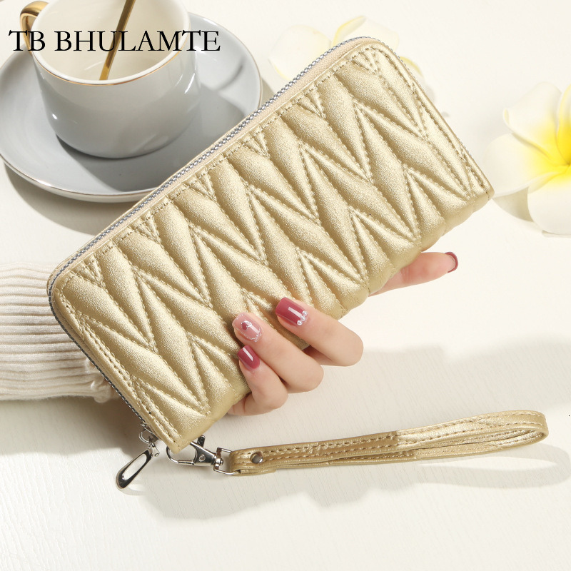 TB BHULAMTE Designer Luxury New Women's Zipper Wallet Fashion European And American Large Capacity Soft Handbag Trendy Mobile Phone Bag Card Bag