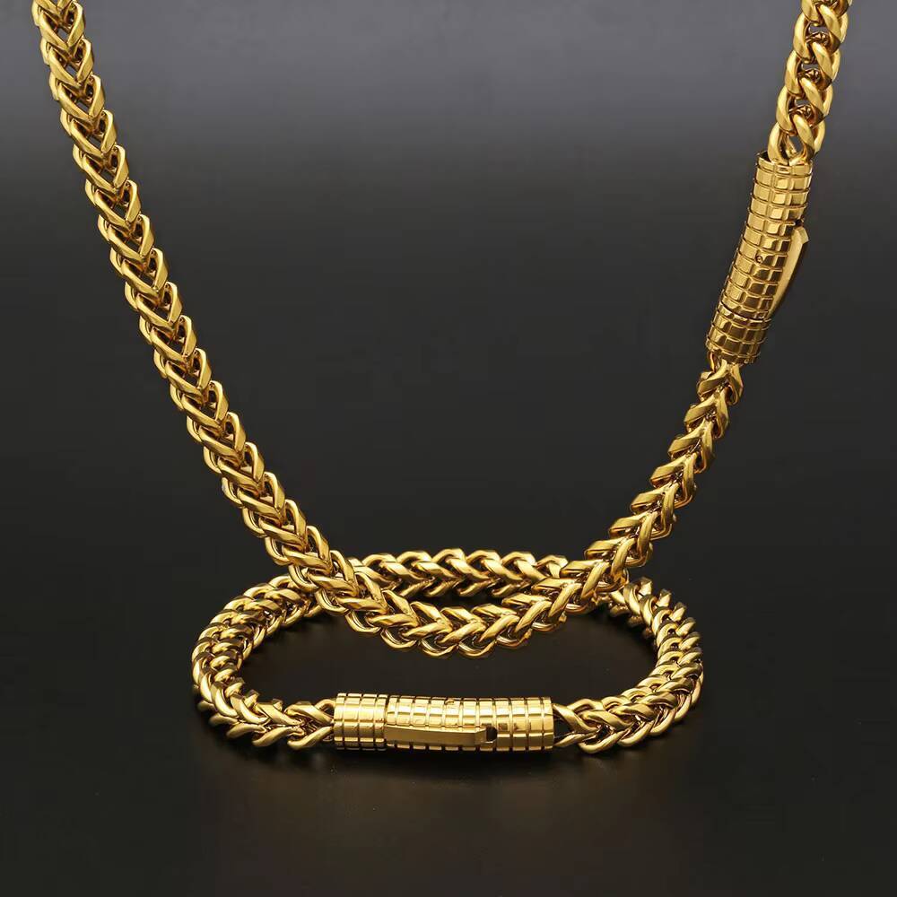 NUOYA Hip Hop Fine Jewelry Cadenas Franco Stainless Steel Chain Franco Chain Gold