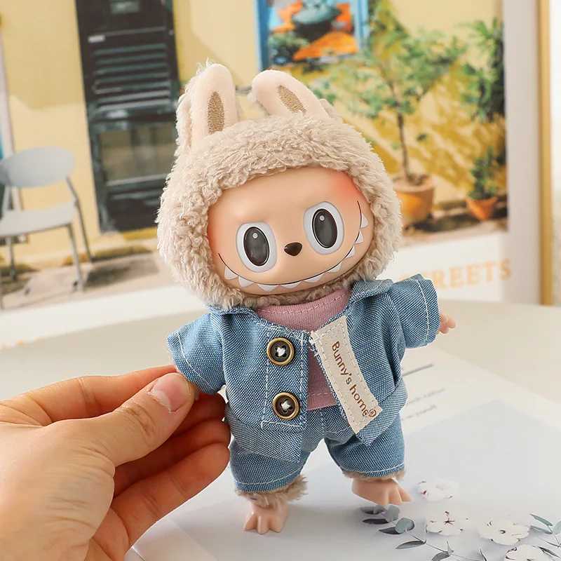 17cm Plush Dolls Clothes The Monster for Labubu Outfit Accessories Clothing DIY Kids Gift Boys Suit Jacket Tshirt 3 Pcs Set C250919