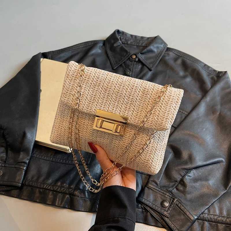 Handmade Fashion Straw Shoulder Bag Women High Capacity Crossbody Beach Woven Clutch Handbag Z250915
