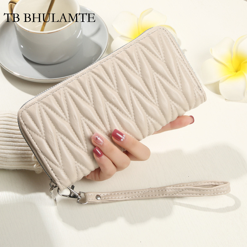 TB BHULAMTE Designer Luxury New Women's Zipper Wallet Fashion European And American Large Capacity Soft Handbag Trendy Mobile Phone Bag Card Bag