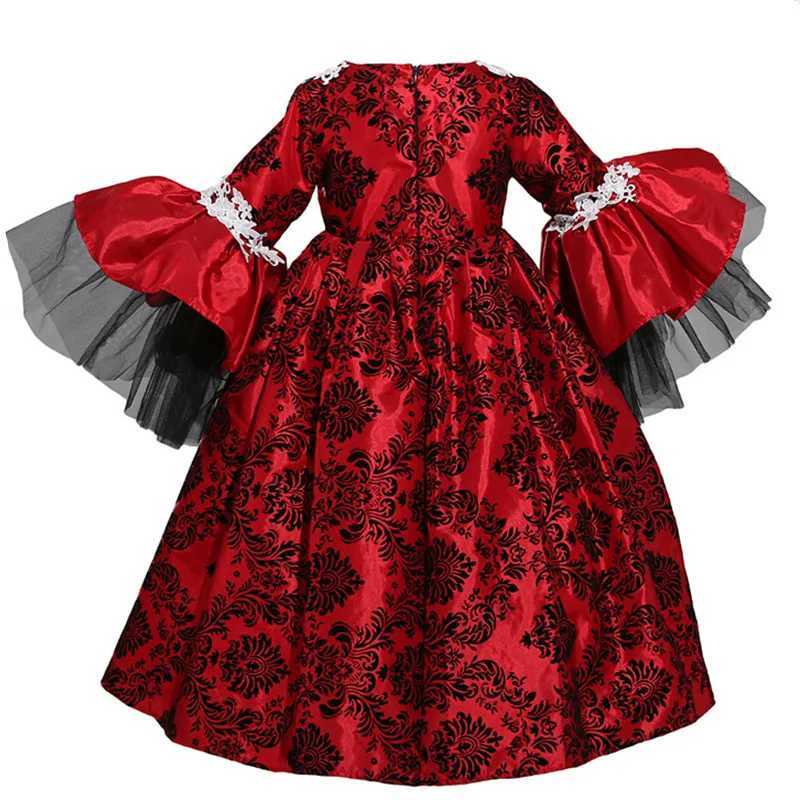 XSL Kids Children Halloween Vampire Costumes Girls Princess Young Lady Cosplay Carnival Purim Masquerade Role Play Party Dress L250918