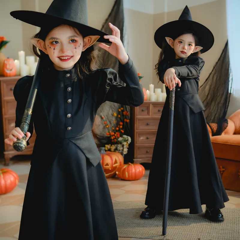 Halloween Childrens Costume Cosplay Wizard Witch Robe Performance Vampire Performance Childrens Dress L250918