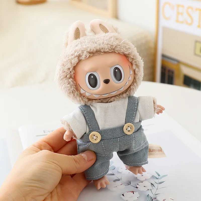 17cm Plush Dolls Clothes The Monster for Labubu Outfit Accessories Clothing DIY Kids Gift Boys Suit Jacket Tshirt 3 Pcs Set C250919