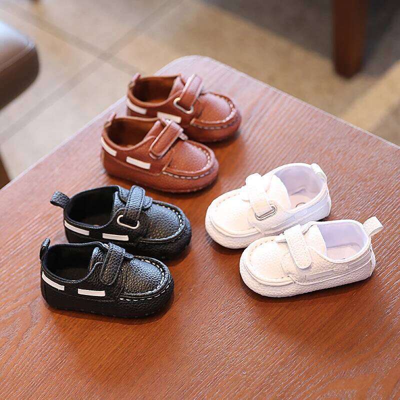 VALEN SINA New Baby White Christening Baptismal Moccasins Infant Boys Girls Slip-On Peas Walking Shoes