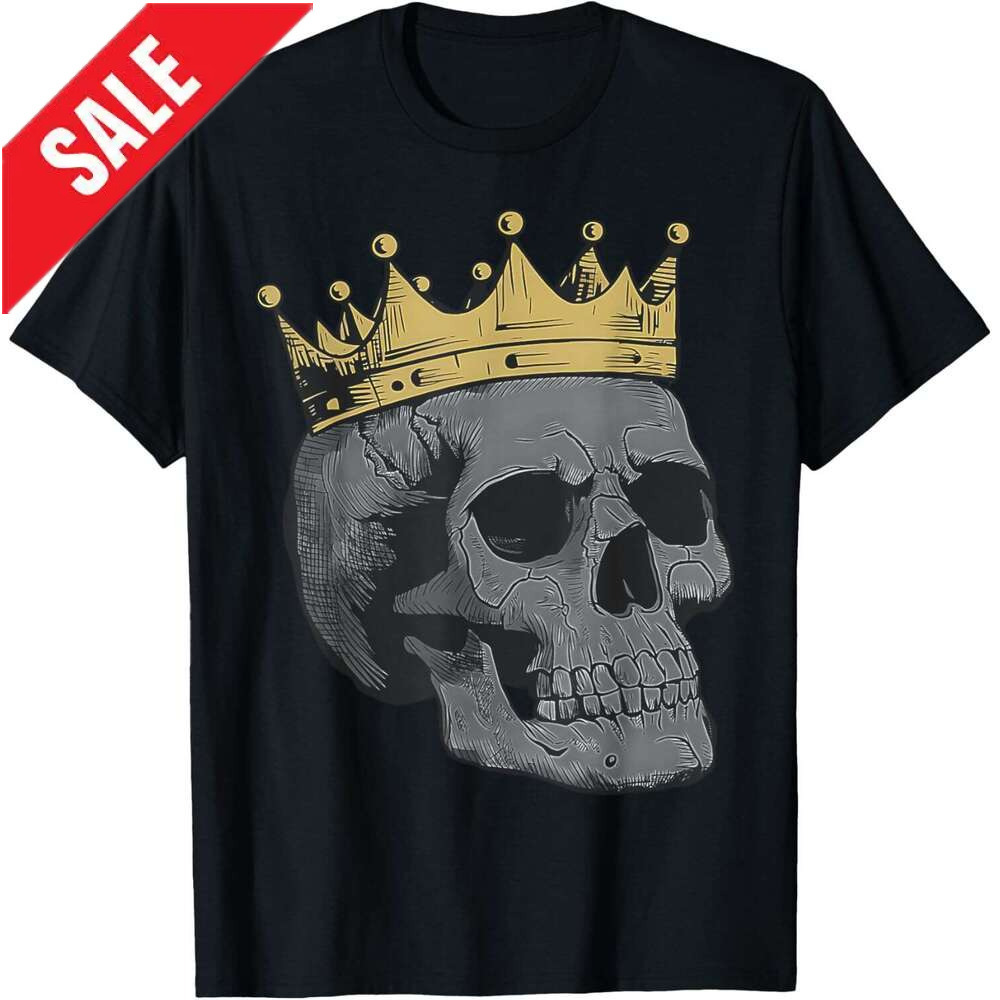 Halloween T shirt for Mens Gothic Royalty Crowned Skull Dark Fantasy Graphic Tee T-Shirt Shirts Tshirt Casual Tops Clothes Short sleeve 2025