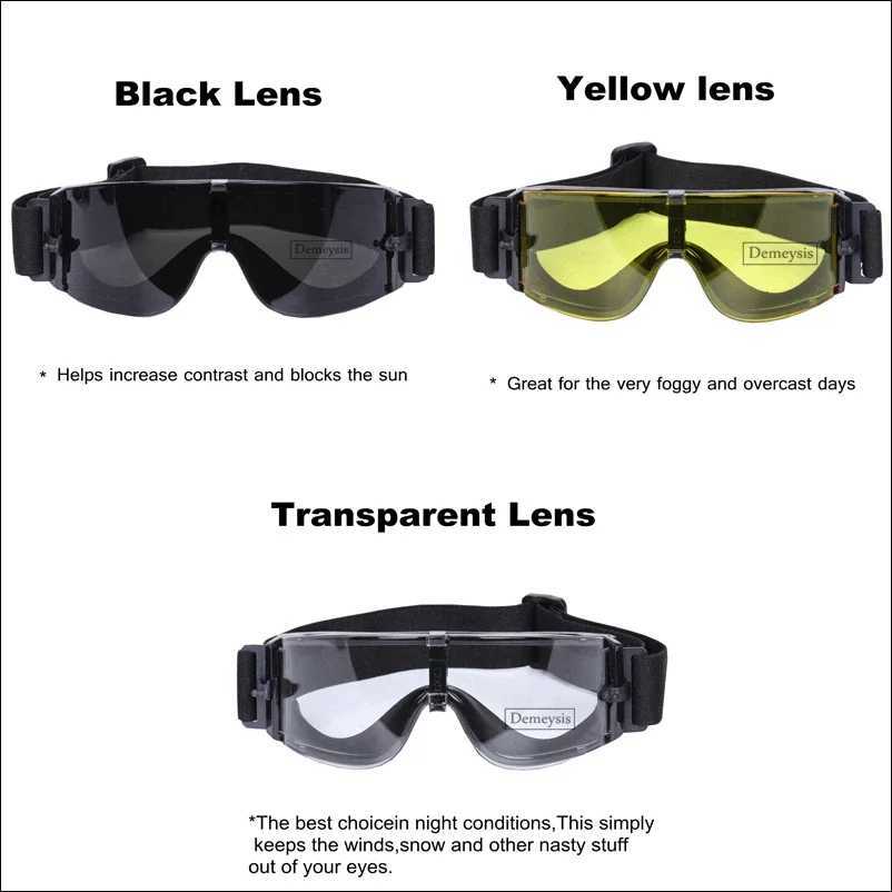 Airsoft Tactical Goggles Tactical Sunglasses Hiking Glasses Outdoor Paintball Goggles J250919