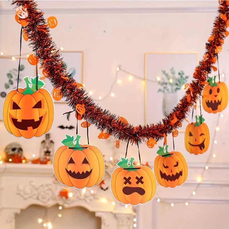 1pc 787in Halloween Decorative Streamers Festival Garland Pumpkin and Spider Theme Decor for Halloween and Christmas Parties C250919