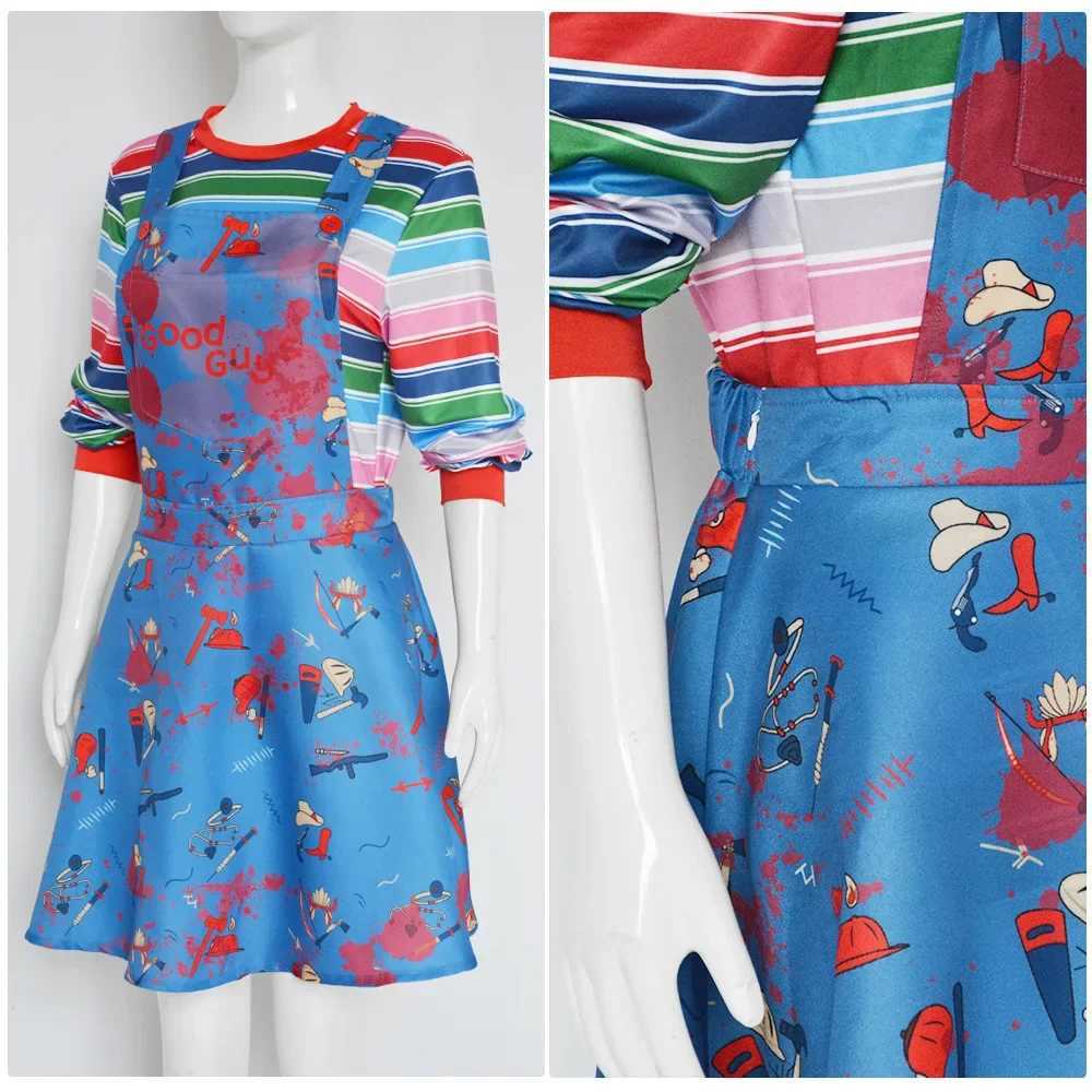 Anime Chucky Cosplay Horror Killer Halloween Costume Dress Uniform Halloween Party Clown Outfit for Woman Cosplay L250918