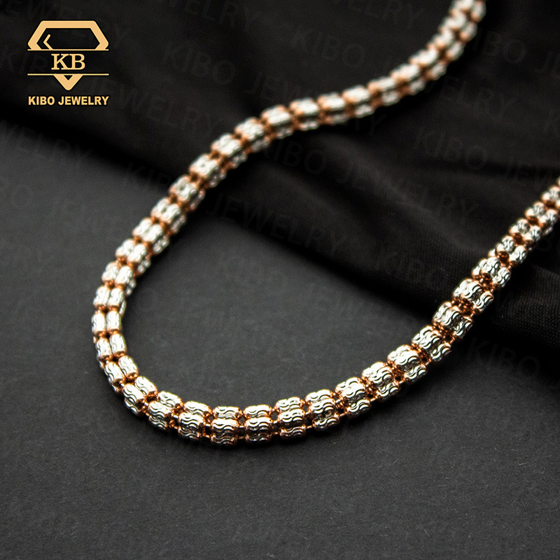4 Row Iced Out 2 Tones 925 Sterling Silver Plain Silver Chain Ice Chain Tennis 18k Gold Plated Necklace Chain