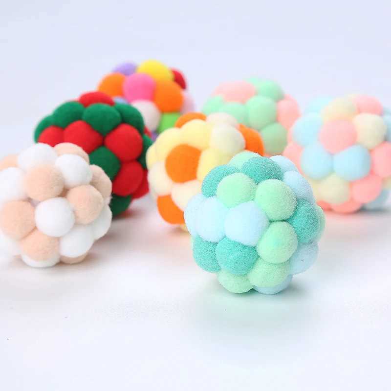 Cat toys Colorful handmade bell ball Elastic ball interactive chase pet supplies X250918