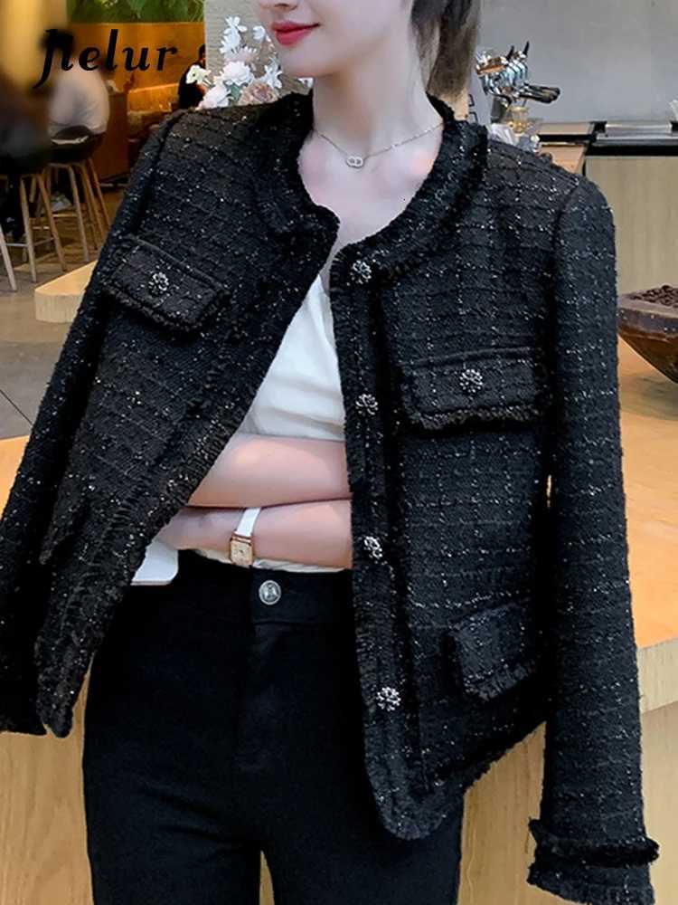 Jielur Autumn New Sweet Ladies Elegant Women Jackets Solid Street Fashion Jackets Woman Black Casual Loose Slim Coats Female Z250918