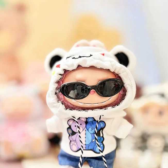 For 17cm Labubu I II Idol Dolls Cute Mini Plush DollS Clothes Korea Kpop Exo Idol Dolls DIY Accessories Gifts Bear Hoodie Set C250919