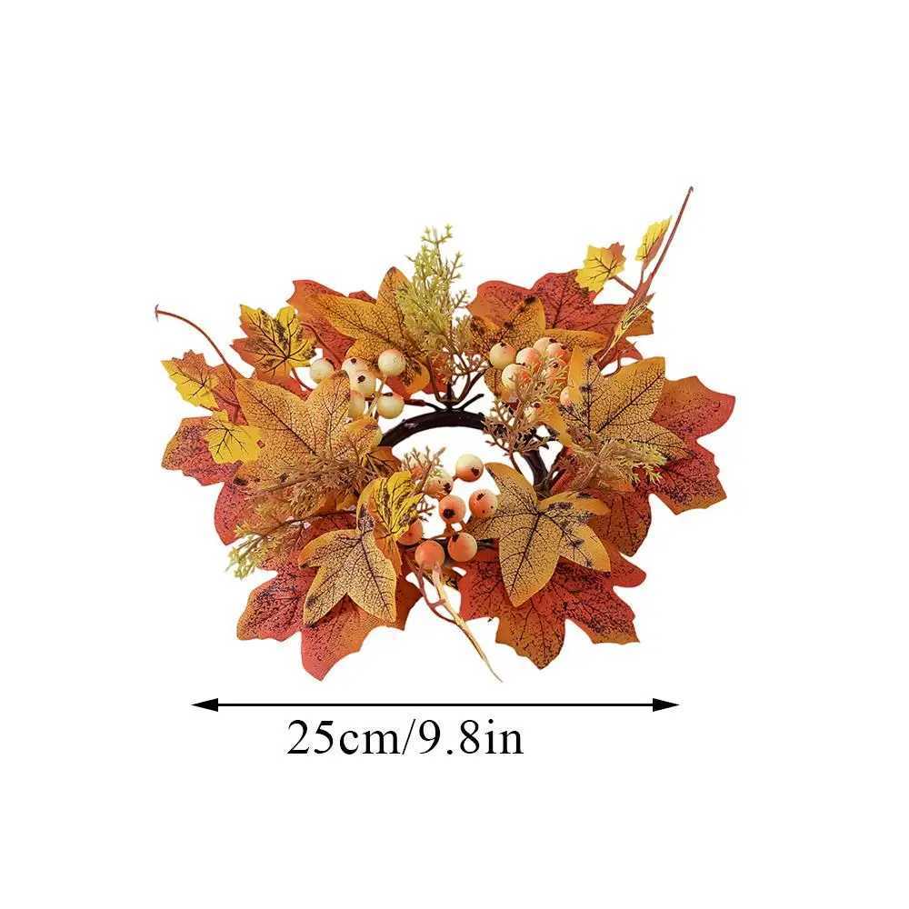 Simulated Maple Leaf Candle Wreath Candlestick Holders Halloween Candle Decor Fashion Table Items Halloween Style Leaves C250919