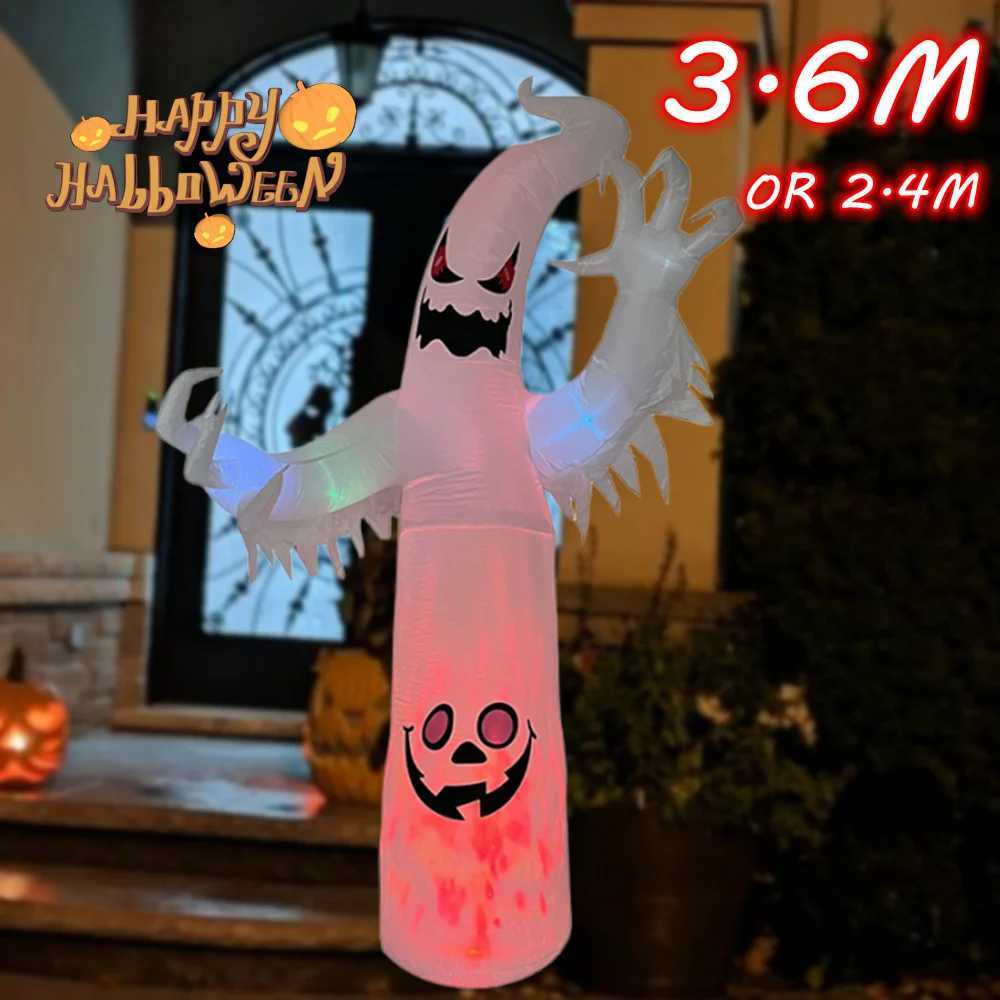 24M36M Halloween Inflation Flame White Ghost Builtin LED Light For Home Halloween Decorations Outdoor Indoor Inflatable Prop C250919