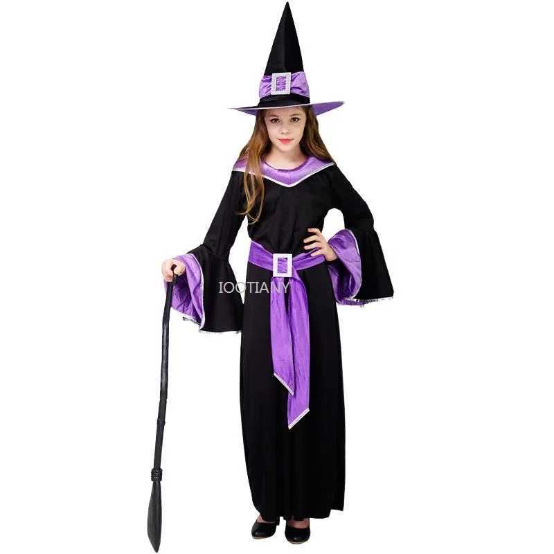Witch Role Play Party Costume Purple Girl Witch Halloween Costumes Holiday Party Cute Girl Stage Performance Set L250918