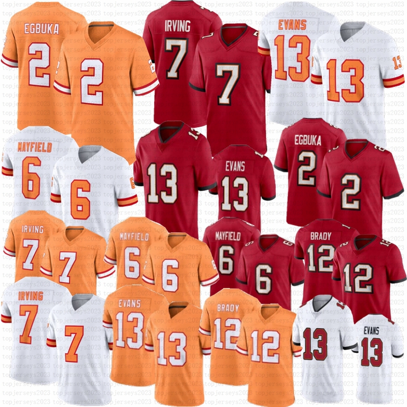 2025 New Bucky Irving Baker Mayfield Mike Evans Emeka Egbuka Football Jersey Chris Godwin Jr Tom Brady Brooks Antoine Winfield Jr Vita Vea Alstott Diaby Uguak