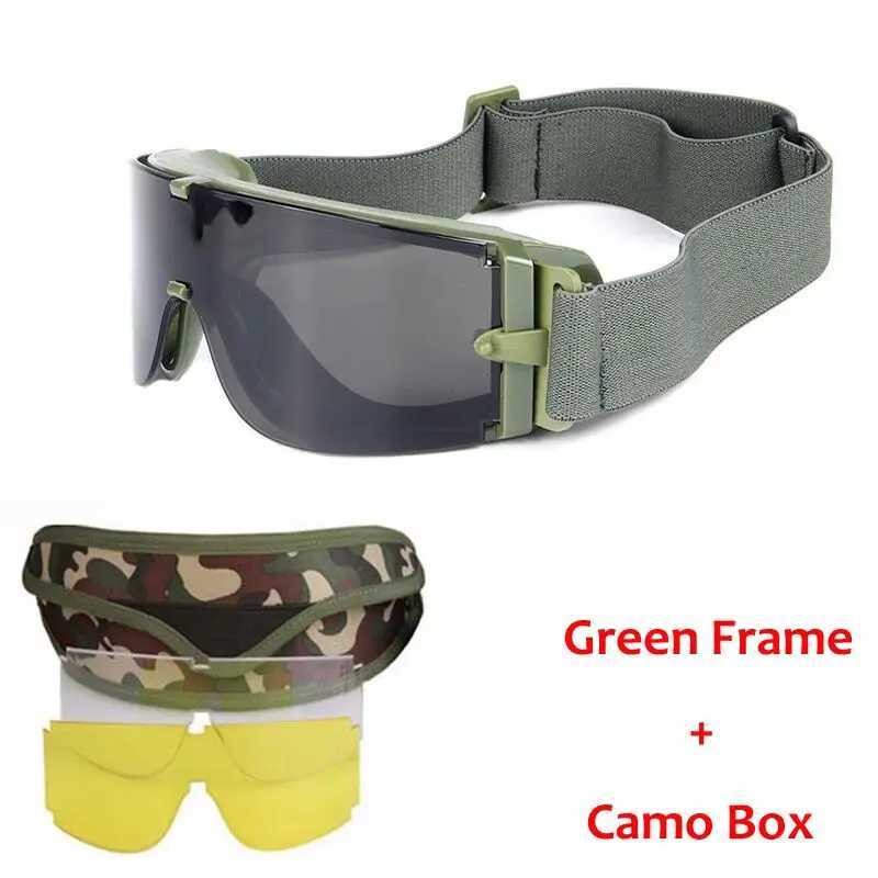 USMC X800 Tactical Sunglasses Men Outdoor Hunting Airsoft Paintball Shooting Goggles 3 Lens J250919