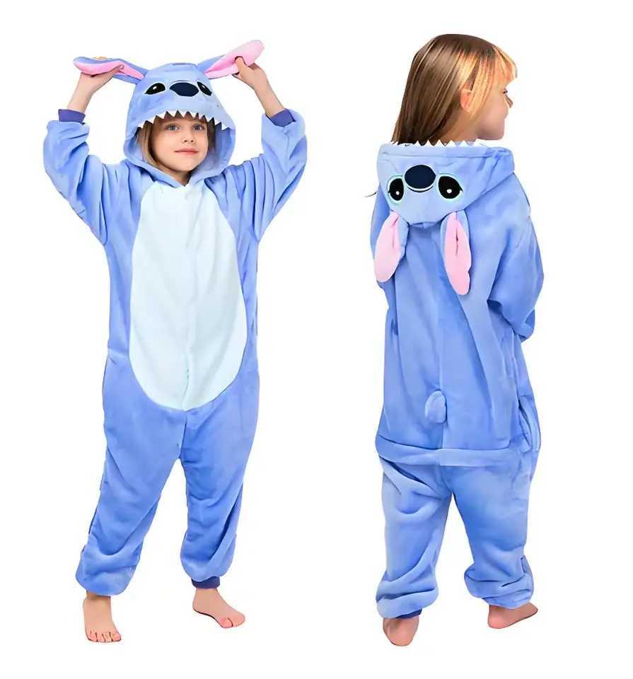 Stitch Anime Cosplay Costumes Kids Animal Cartoon Jumpsuit for Children Halloween Christmas Girls Boys Hooded Pajamas Onesies L250918