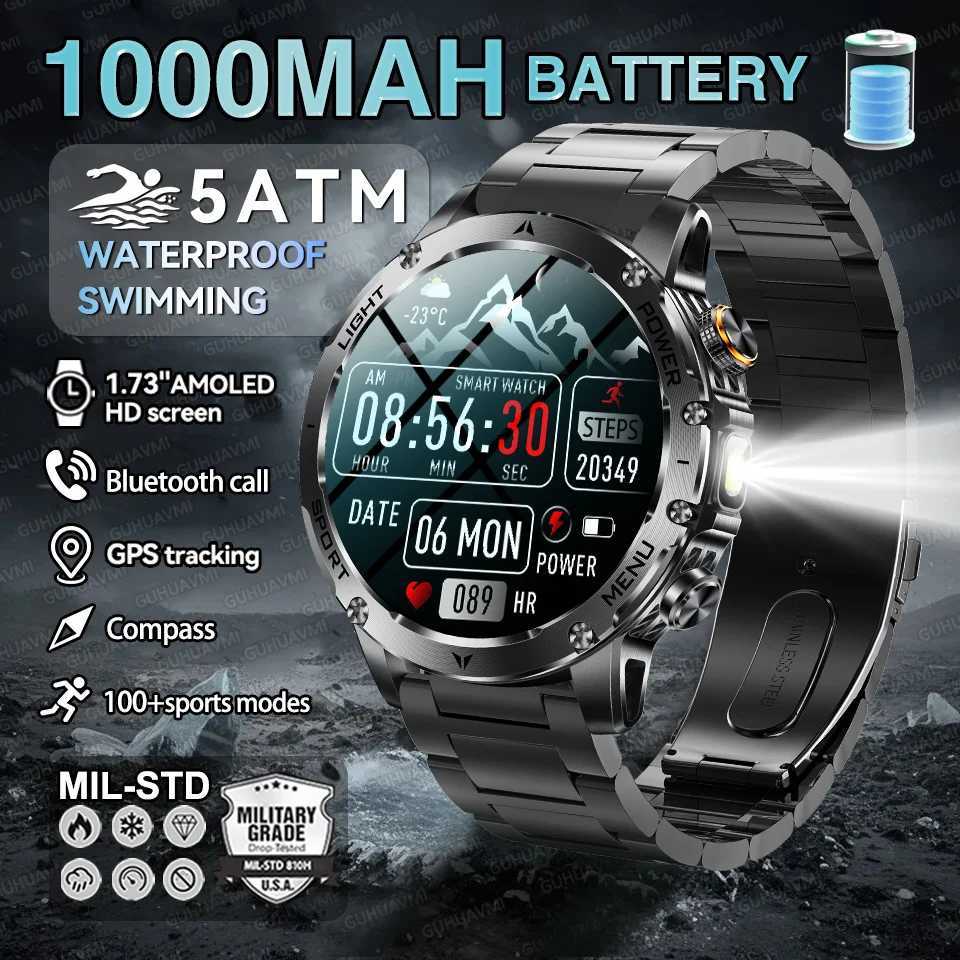 2025 New 1000mAh Battery GPS Smart Watch Men 17 AMOLED Display Sport SmartWatch NFC rate Call 5ATM Waterproof Smartwatch Y250919