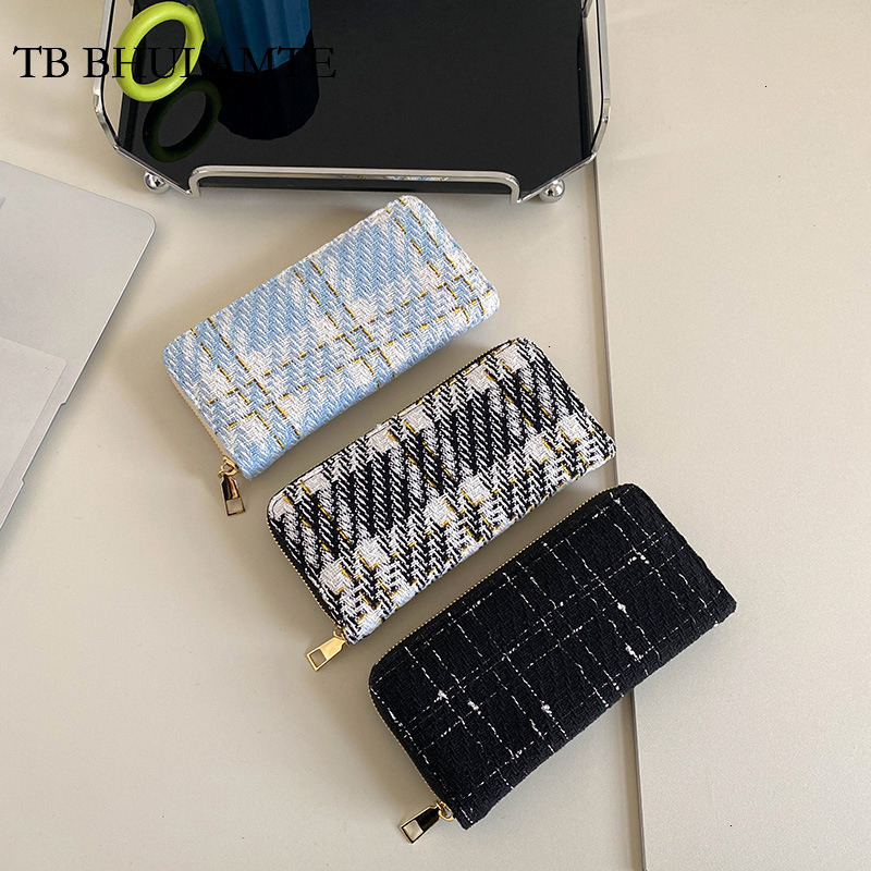 TB BHULAMTE Free Shipping New Zipper Clutch Large Capacity Cookie Print Design Large Cash Clip Designer Luxury Simple Color-block Women's Wallet 