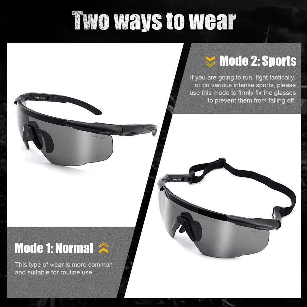 New 3 Lens Set Tactical Shooting Glasses Outdoor Sports Windproof Dustproof Safety Military Protective Goggles J250919