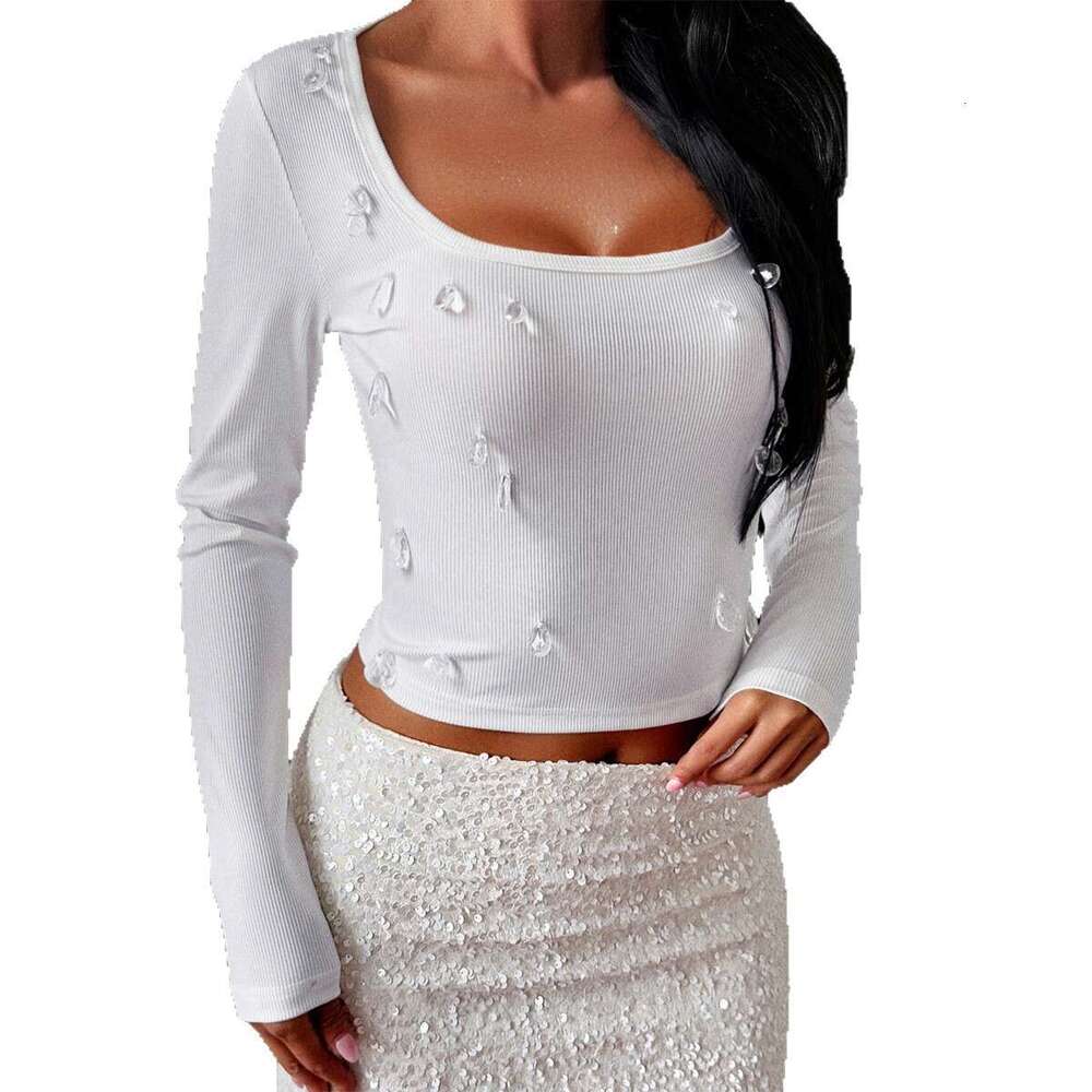 Y2K Hot Girl Style Solid Color Long Sleeve Tank Top T-Shirt Women's Fashion 2025 Autumn Winter