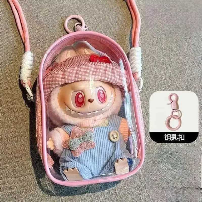 Labubu Protect Case Labubu Sitting Party 15cm Cotton Doll Shoulder Pain Bag PVC Storage Bag Labubu C250919