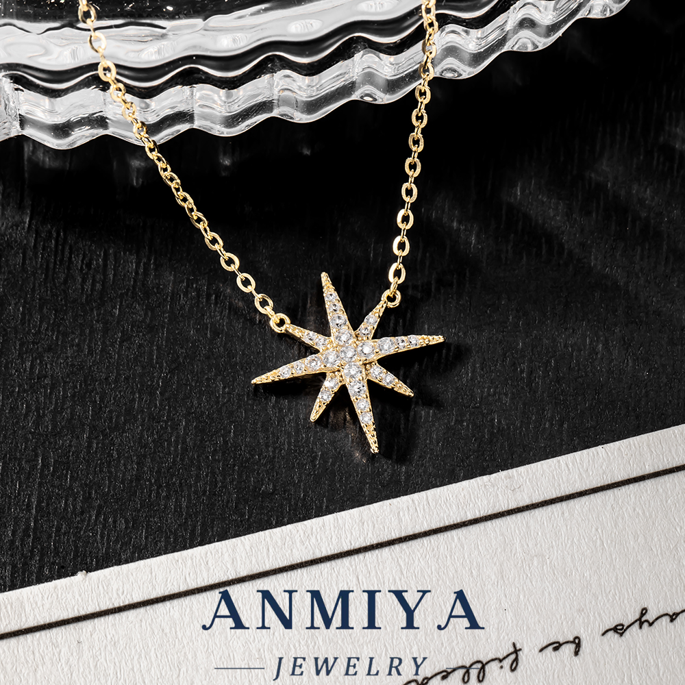 Custom Wholesale 925 Sterling Silver Chain Necklace Star Pendant With Zirocon Fashion Necklaces for Women