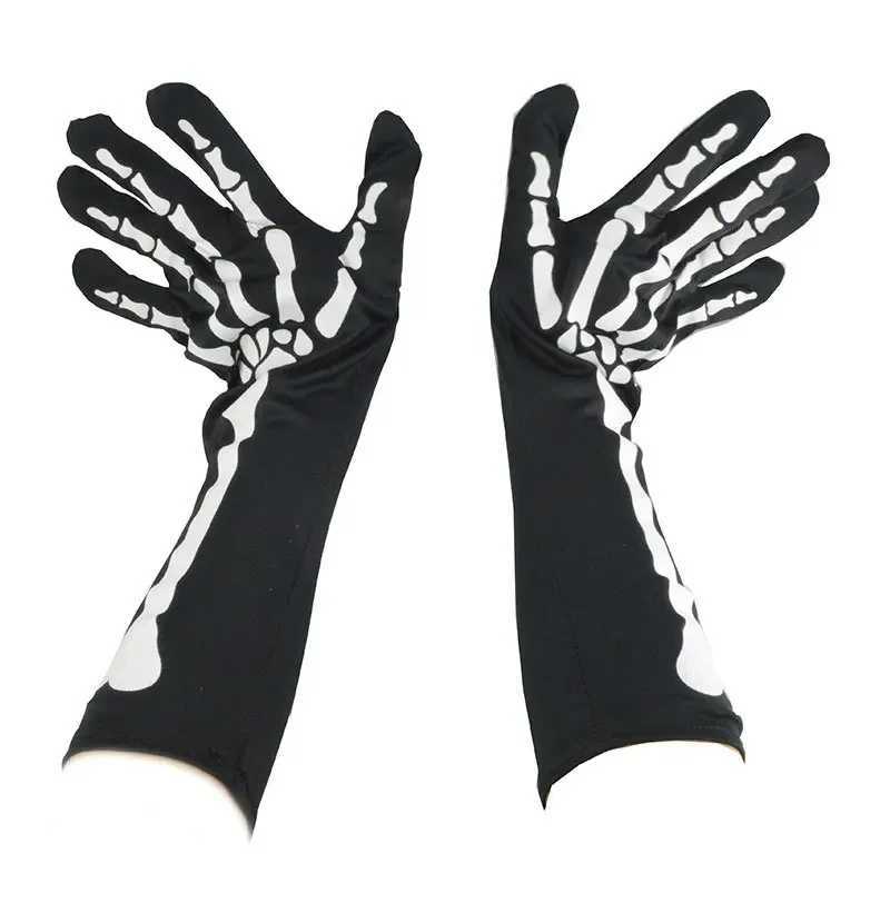 Kids Adults Full Finger Skeleton Gloves Long Arm Ghost Leg Sock Costume Accessories 1pair Socks Cosplay Birthday L250918