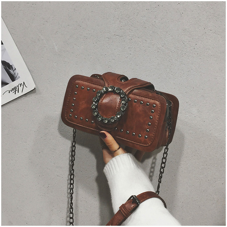 Free Shipping Small Fragrant Mini Chain Bag Designer Trendy Personality Single Shoulder Diagonal Cross Bag with Diamonds