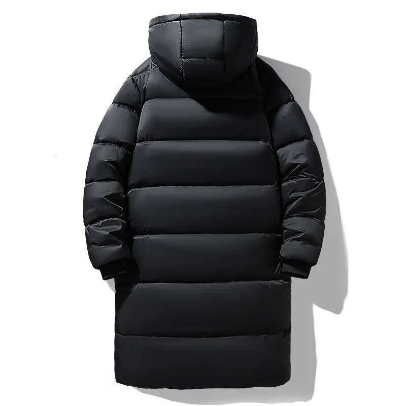 Winter Men Casual Windproof Hooded Thick Long Parkas Mens Puffer Black Gold Vintage Classic Bomber Jackets Male Overcoat Outdoor