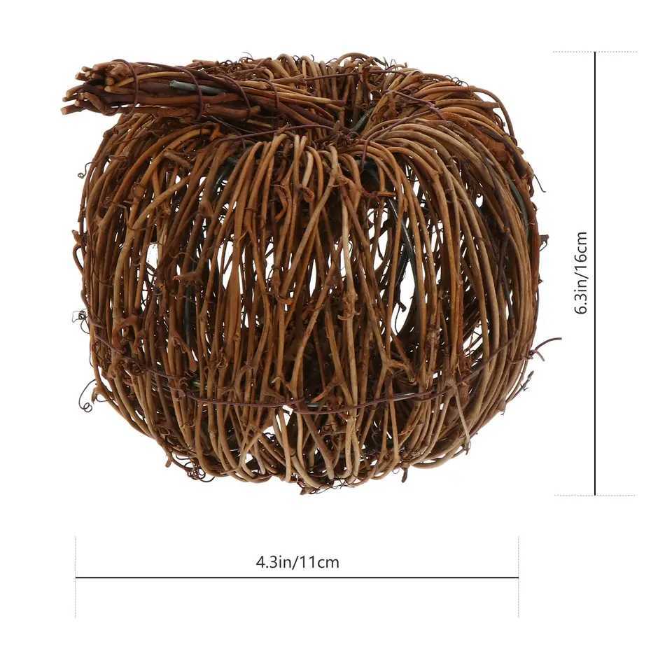 1Pc Creative Pumpkin Craft Ornament Desktop Adornment Rattan Woven Pumpkin Modeling Adornment Halloween Home Party Decoration C250919