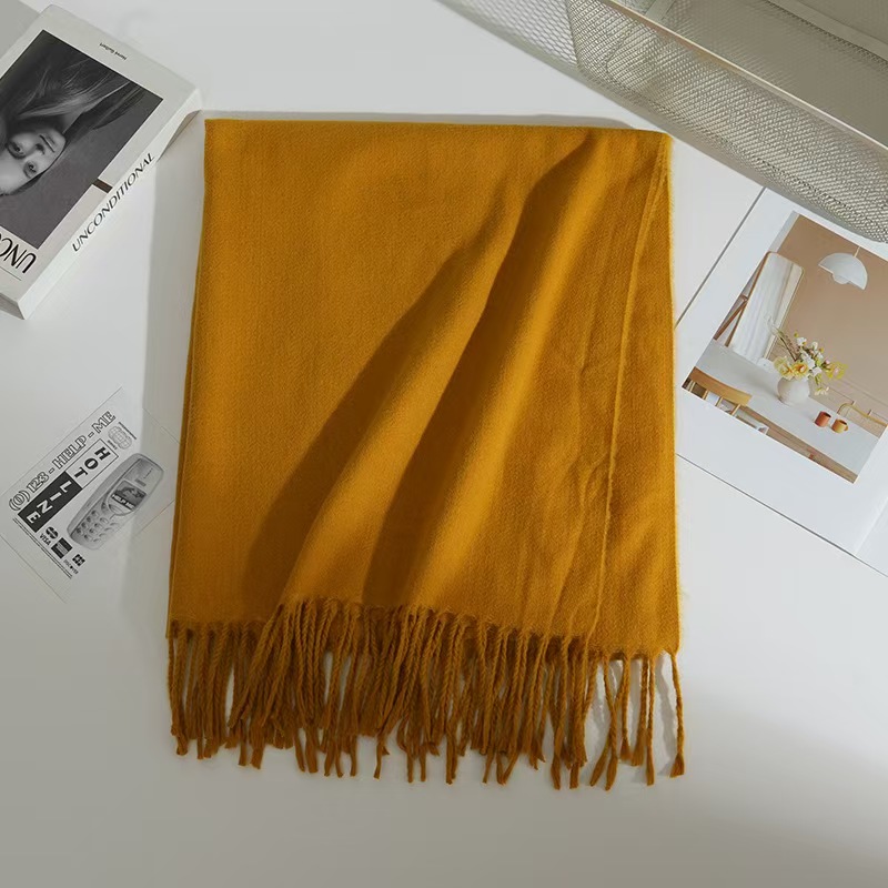 T1784 New Style Solid Color Cashmere Scarf for Women, Stylish and Warm for Fall/Winter