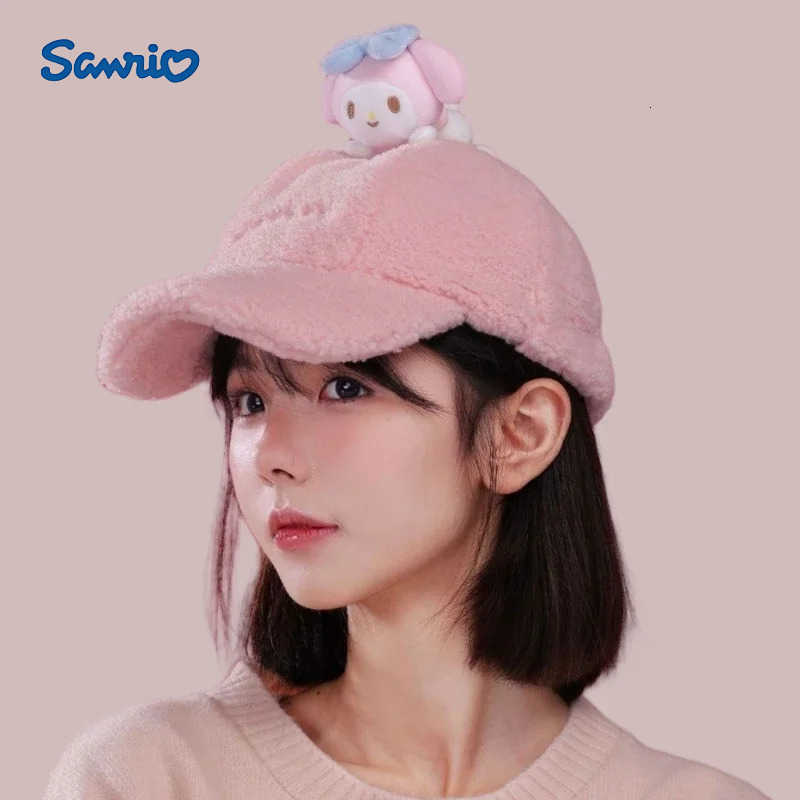 Sanrio adult cartoon plush baseball hat Cartoon Outdoor Big Head Circumference Keep Warm Autumn and Winter Hats L250919