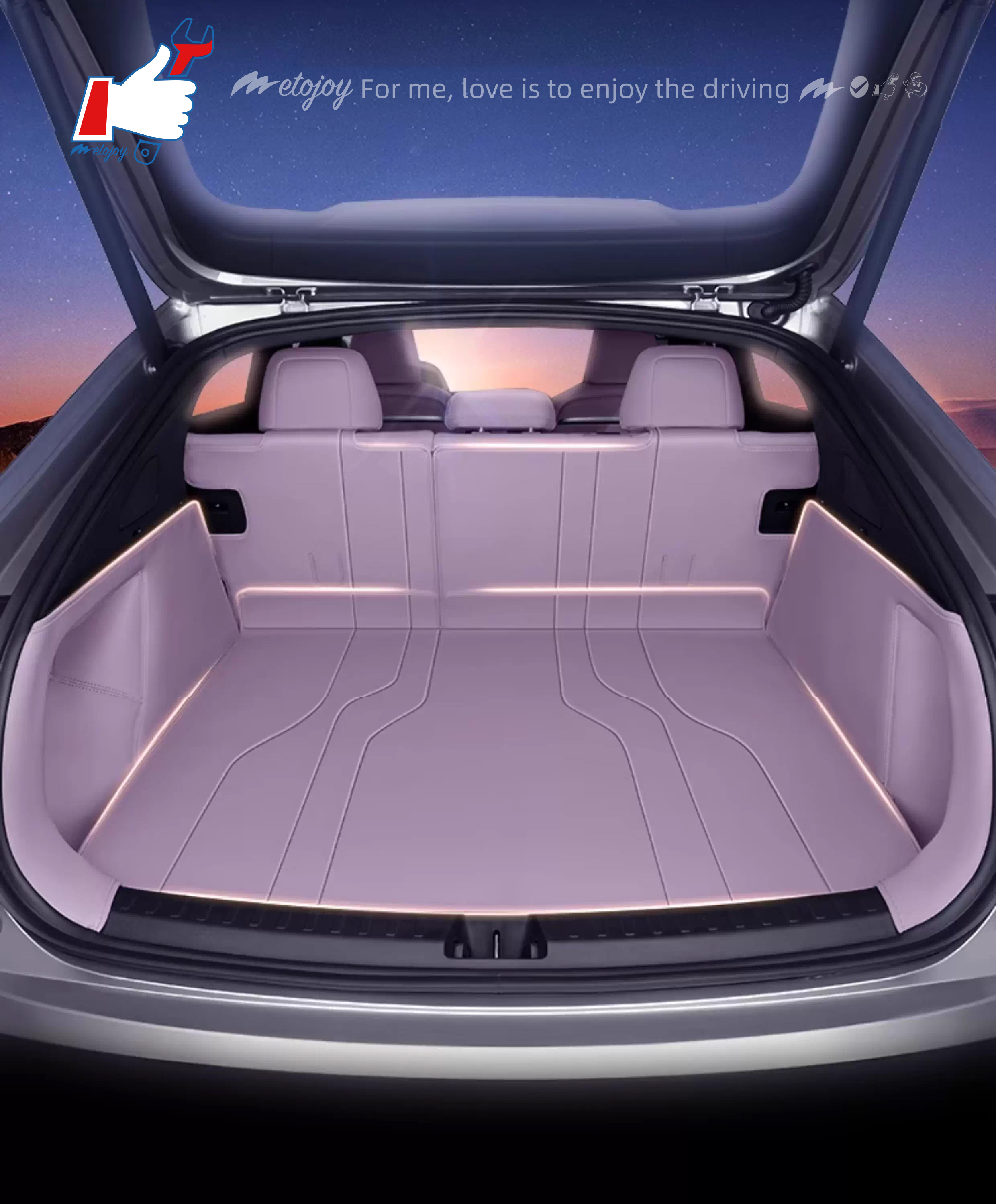 For ONVO L60 2024 Car Trunk Mat Custom Fit Cargo Mat 3D Shaped Trunk Liner XPE Trunk Protection Mat Chair-Back Protection Mat Rear Trunk Full-surround