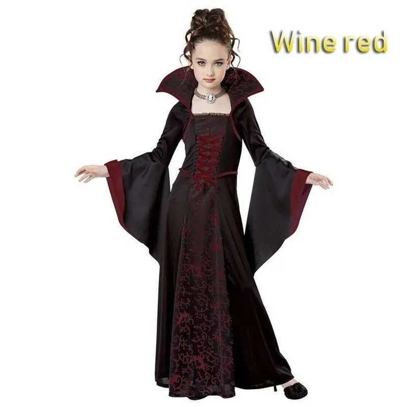 Cosjie Halloween Costume for Kids Girls Flared Sleeves Royal Vampire Costume Girl Medieval Long Sleeve Dress Costume for Party C L250918