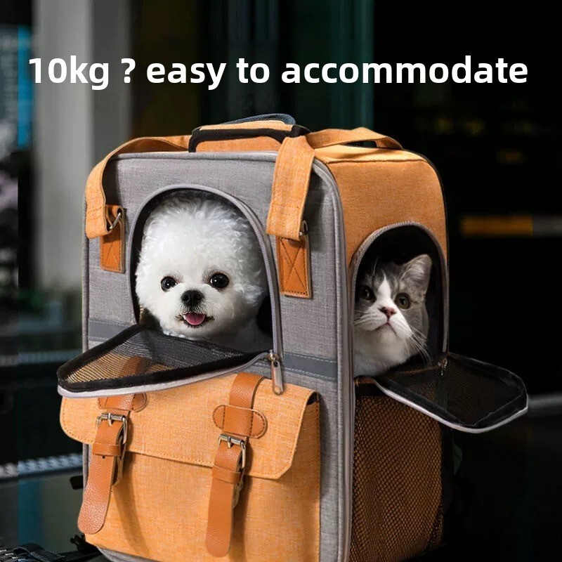 Pet Cat Outdoor Portable Large Capacity Space Capsule Canvas Breathable Backpack for Small and Medium Dogs Rabbit Carrier