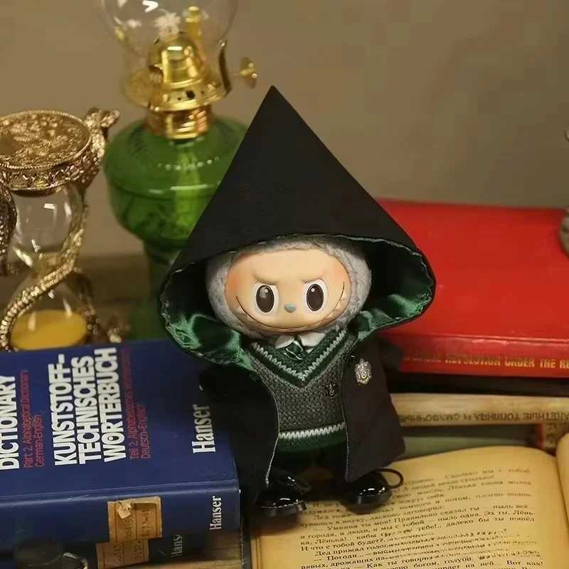 New 17cm Labubu Pandent Doll Clothes Magic School Set Magic Wand Witch Hat Headband Cosplay Ornaments Dressing Up Festival Gifts C250919