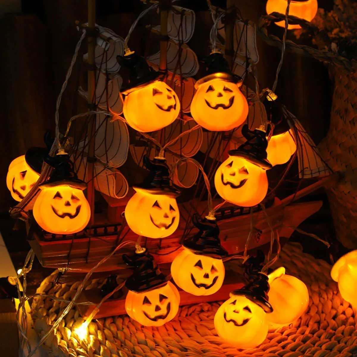 Halloween Classic Pumpkin Lantern Festival Party Atmosphere Decorative Lamp 15m 10LED Fun and Wonderful Night C250919